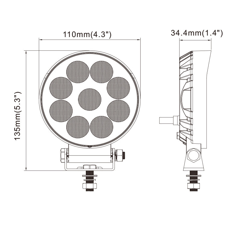 Load image into Gallery viewer, CM-2035R+, 4.5Inch 15W ,1110LM Round Flood Beam Waterproof IP67 Lighting for Truck SUV Jeep Off-Road