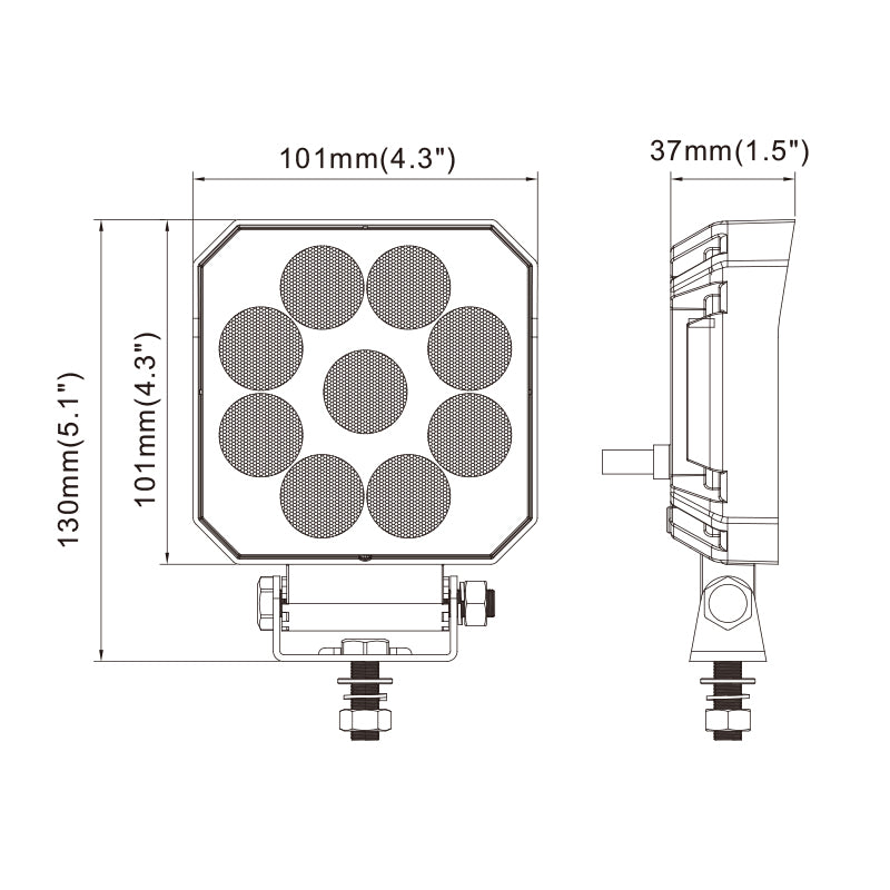 Load image into Gallery viewer, CM-2035S+, 4.5Inch 15W ,1110LM SQUARE Flood Beam Waterproof IP67 Lighting for Truck SUV Jeep Off-Road