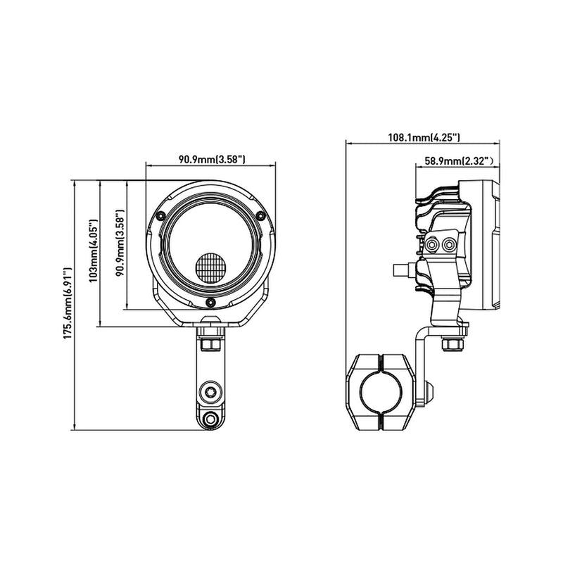 Load image into Gallery viewer, CM-2067W,LED Motorcycle Light,3.5",55Wx2,Dimmable with Dual Position Light & Removeable Amber Cover,2pcs set with wire harness, Waterproof