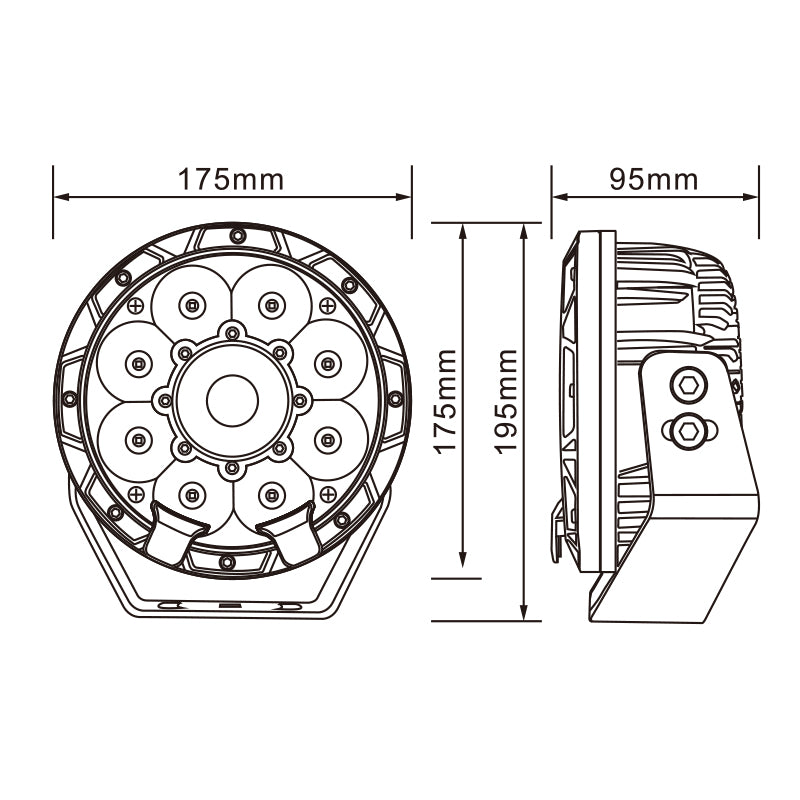 Load image into Gallery viewer, CM-7060R, 7" 60W ,4168LM LED Driving Light Laser Projector Matrix Waterproof IP67 Lighting for Truck SUV Jeep Off-Road