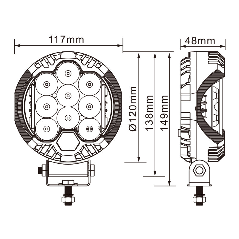 Load image into Gallery viewer, CM-9024, 4.5" 30W ,3000LM LED Driving Light Dual Side Shooter Waterproof IP67 Lighting for Truck SUV Jeep Off-Road
