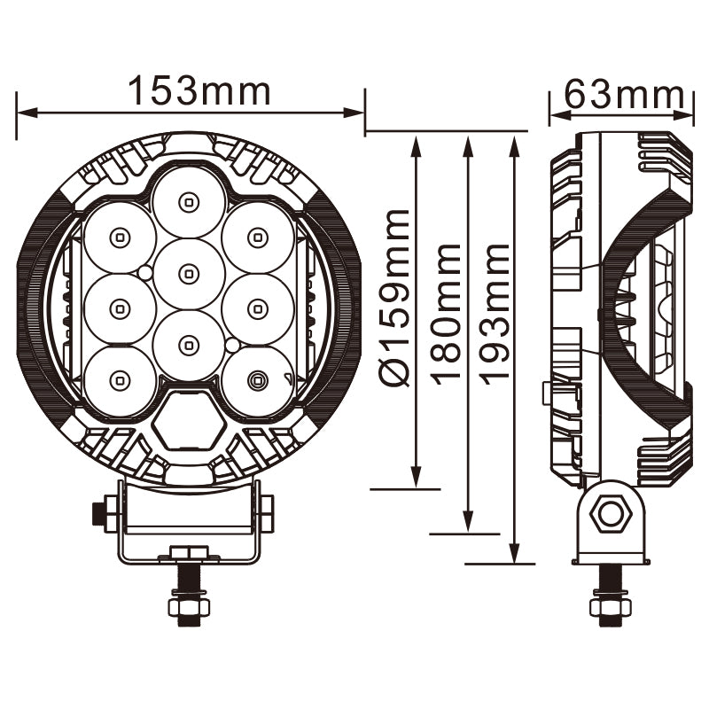 Load image into Gallery viewer, CM-9060, 7" 40W ,3800LM LED Driving Light Dual Side Shooter Waterproof IP67 Lighting for Truck SUV Jeep Off-Road