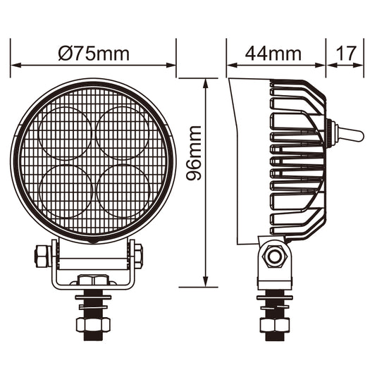 CM-2020R, 3Inch 20W ,2000LM Super Bright Flood Beam Waterproof IP67 Lighting for Truck SUV Jeep Off-Road