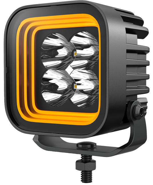 CM2058, 3-Inch 32W Amber+White/ Red+White Dual Position Light, Flood/Spot Beam,3400LM Super Bright Waterproof IP67 Lighting for Truck SUV Jeep Off-Road
