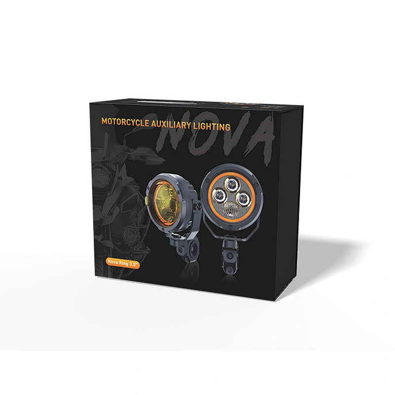 Load image into Gallery viewer, CM-2067W,LED Motorcycle Light,3.5",55Wx2,Dimmable with Dual Position Light &amp; Removeable Amber Cover,2pcs set with wire harness, Waterproof
