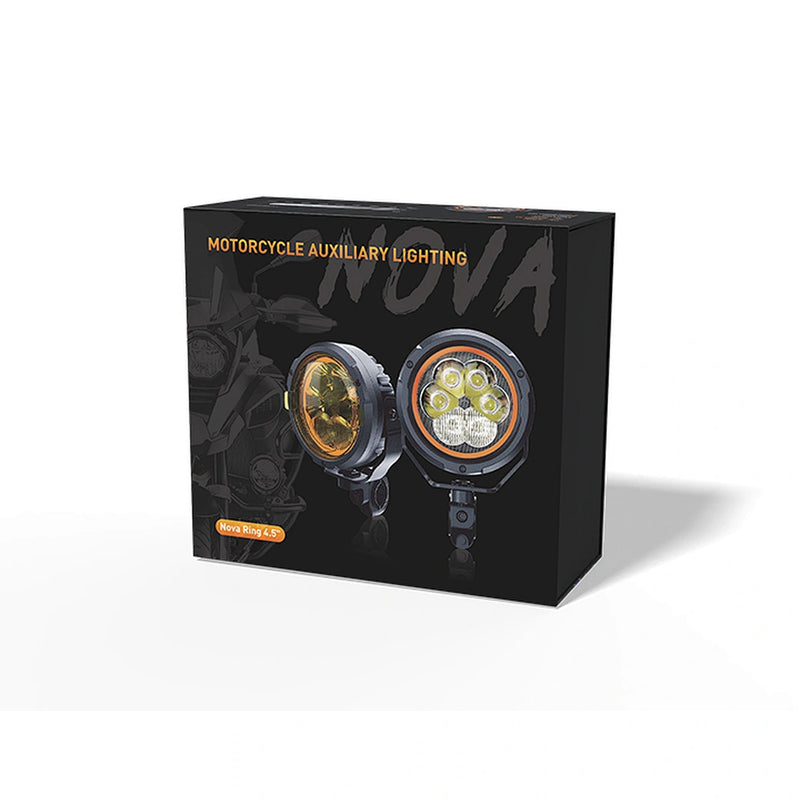 Load image into Gallery viewer, CM-2066W,LED Motorcycle Light,4.5",60Wx2,Dimmable with Dual Position Light &amp; Removeable Amber Cover,2pcs set with wire harness, Waterproof
