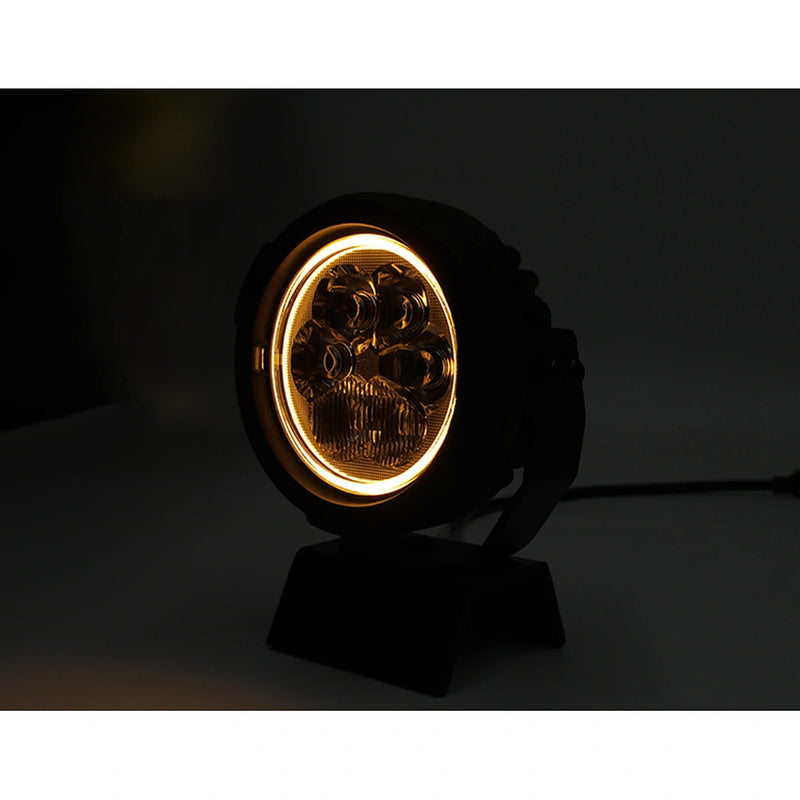 Load image into Gallery viewer, CM-2066W,LED Motorcycle Light,4.5",60Wx2,Dimmable with Dual Position Light &amp; Removeable Amber Cover,2pcs set with wire harness, Waterproof
