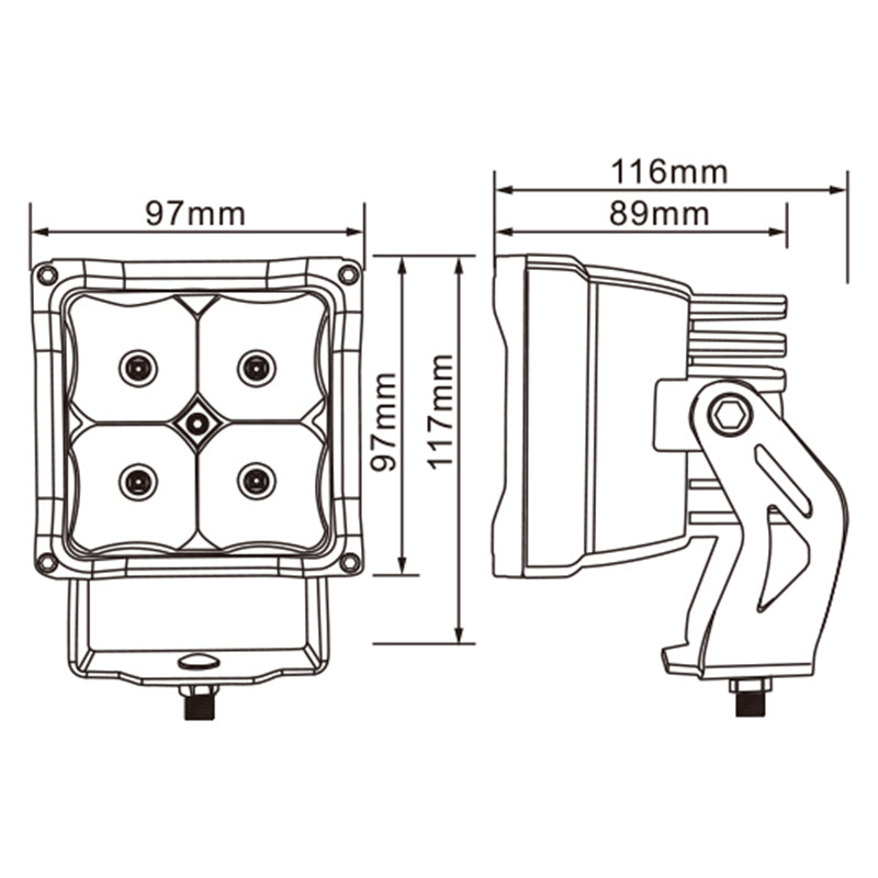 Load image into Gallery viewer, CM-4040S, 4Inch 40W ,3352LM SQUARE Driving Beam Matrix Waterproof IP67 Lighting for Truck SUV Jeep Off-Road
