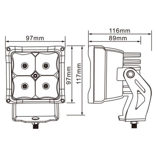 CM-4040S, 4Inch 40W ,3352LM SQUARE Driving Beam Matrix Waterproof IP67 Lighting for Truck SUV Jeep Off-Road