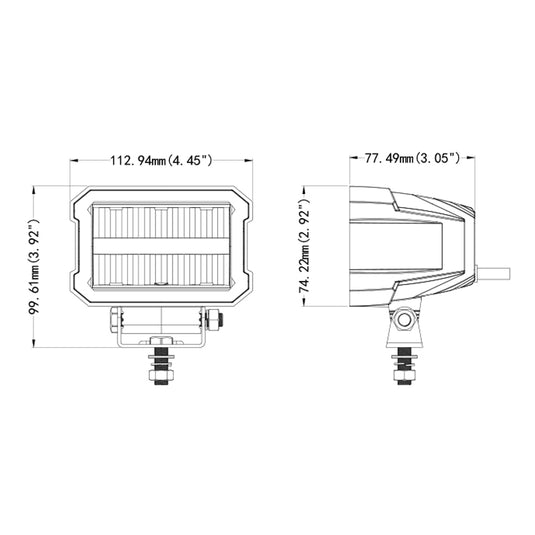 CM-5008, 4.5" 25W ,Blacked out Frameless, Dual Position Light  Waterproof IP67 Lighting for Truck SUV Jeep Off-Road