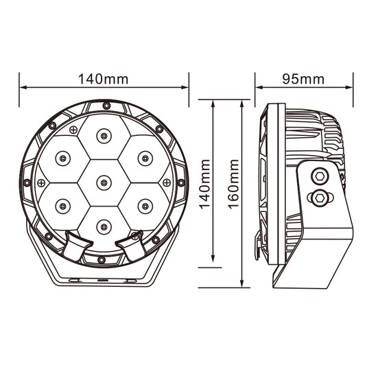 CM-5035R, 5" 35W ,3339LM LED Driving Light Beam Matrix Waterproof IP67 Lighting for Truck SUV Jeep Off-Road