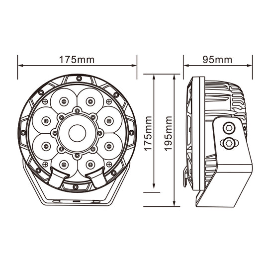 CM-7060R, 7" 60W ,4168LM LED Driving Light Laser Projector Matrix Waterproof IP67 Lighting for Truck SUV Jeep Off-Road