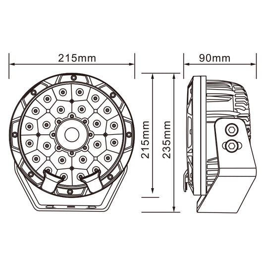 CM-90140R, 9" 140W ,10977LM LED Driving Light Laser Projector Matrix Waterproof IP67 Lighting for Truck SUV Jeep Off-Road
