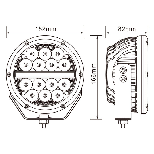 CM-P8, 6" 70W ,7000LM LED Driving Light with Position Light Waterproof IP67 Lighting for Truck SUV Jeep Off-Road
