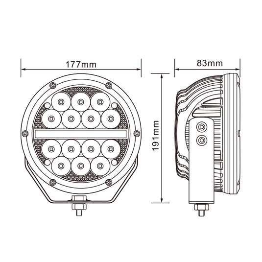 CM-P9, 7" 70W ,7000LM LED Driving Light with Position Light Waterproof IP67 Lighting for Truck SUV Jeep Off-Road
