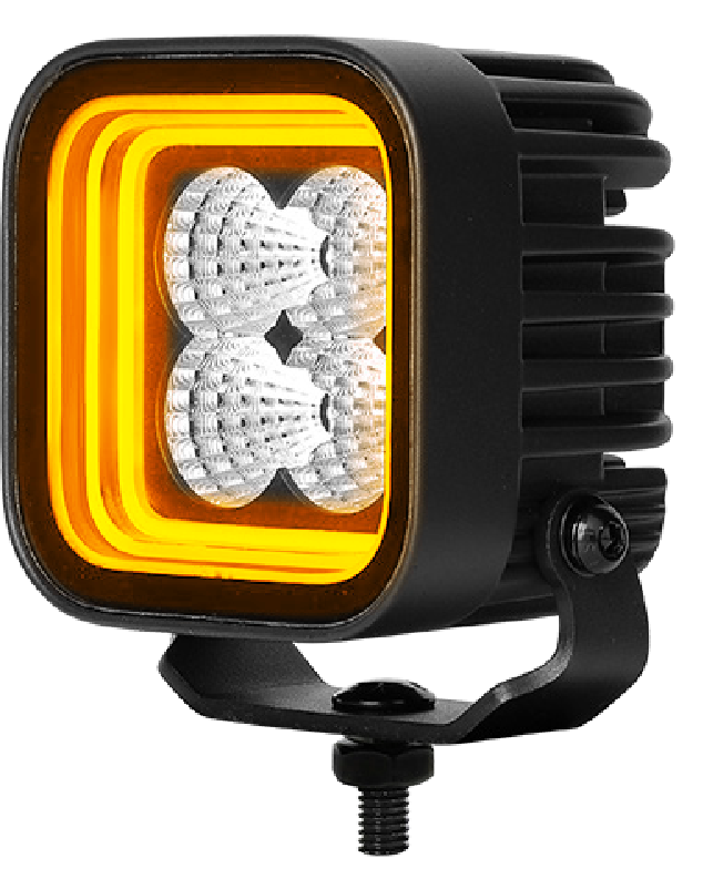 CM2058, 3-Inch 32W Amber+White/ Red+White Dual Position Light, Flood/Spot Beam,3400LM Super Bright Waterproof IP67 Lighting for Truck SUV Jeep Off-Road