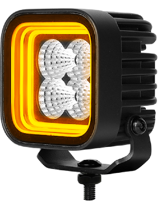 CM2058, 3-Inch 32W Amber+White/ Red+White Dual Position Light, Flood/Spot Beam,3400LM Super Bright Waterproof IP67 Lighting for Truck SUV Jeep Off-Road