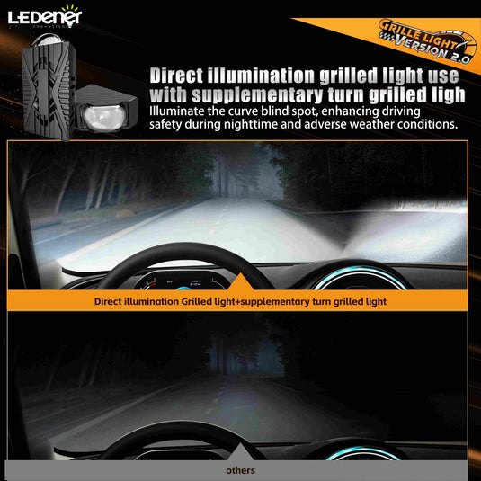 LG16/LG20/LG25 Serials, Ultra-Thin LED Grille Light V2.0 with Built-in Waterproof Fan, High Power Multi-Scenario Mounting for SUV, Truck & Motorcycle