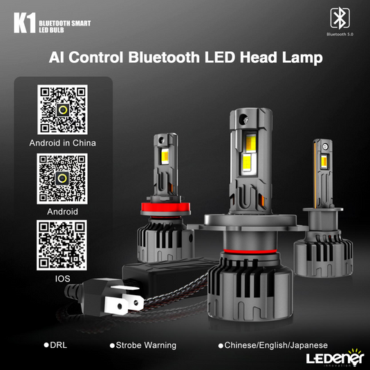 K1-APP Bluetooth App Controlled Dual Color LED Headlight